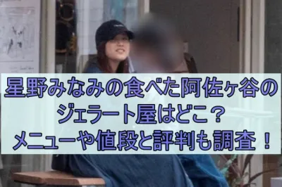 星野みなみの食べた阿佐ヶ谷のジェラート店はどこ？シンチェリータのメニューや値段を調査！