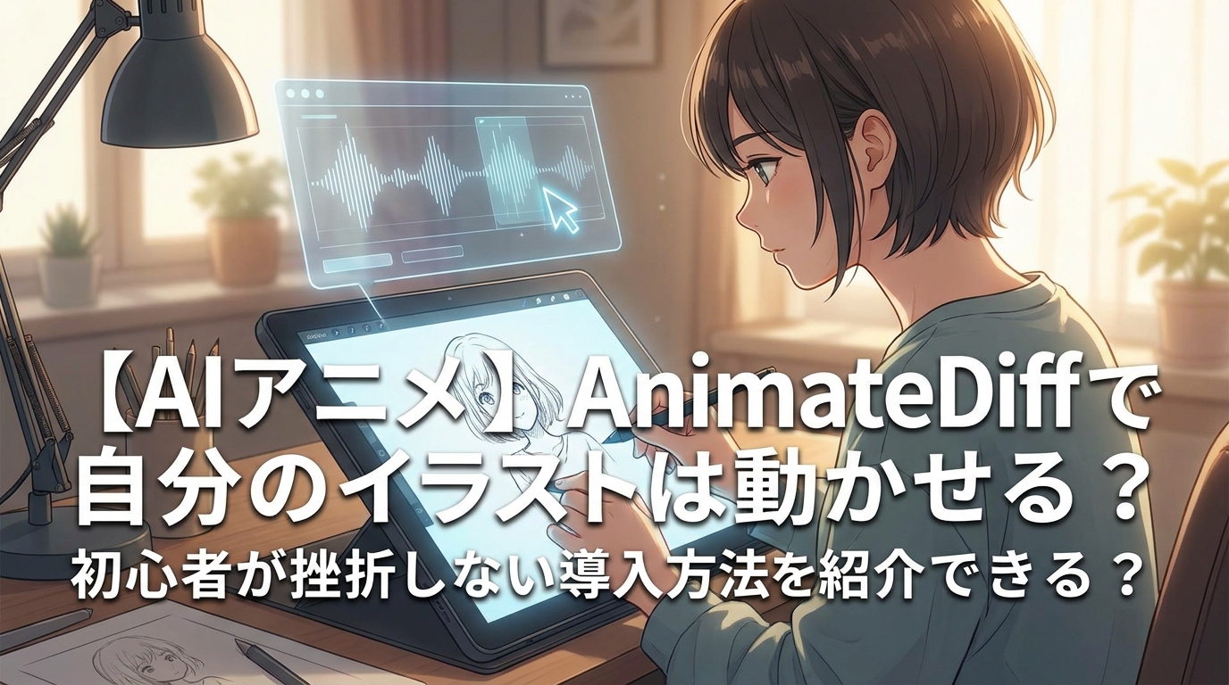 【AIアニメ】AnimateDiffで自分のイラストは動かせる？初心者が挫折しない導入方法を紹介できる？