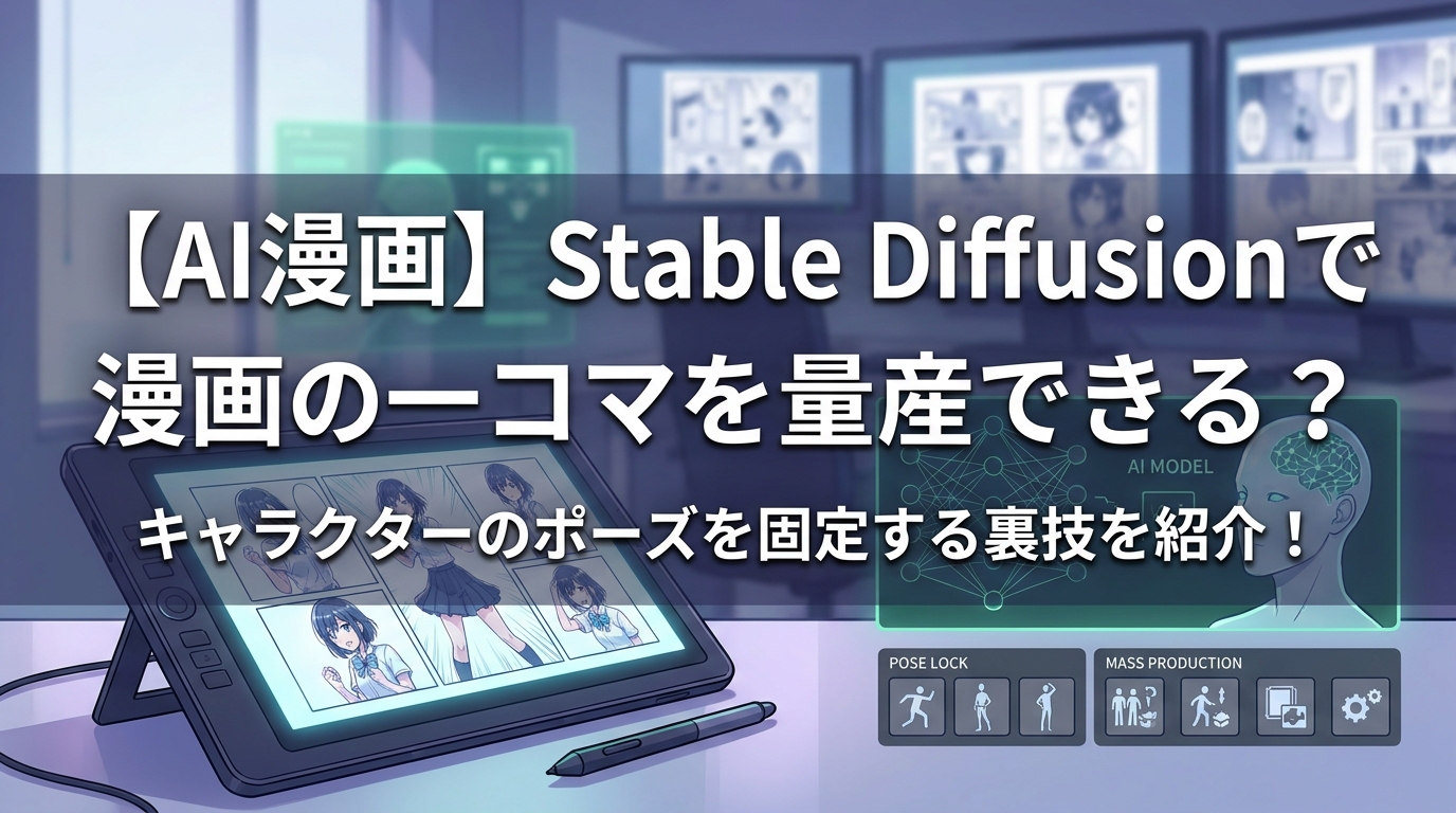 【AI漫画】Stable Diffusionで漫画の一コマを量産できる?キャラクターのポーズを固定する裏技を紹介!
