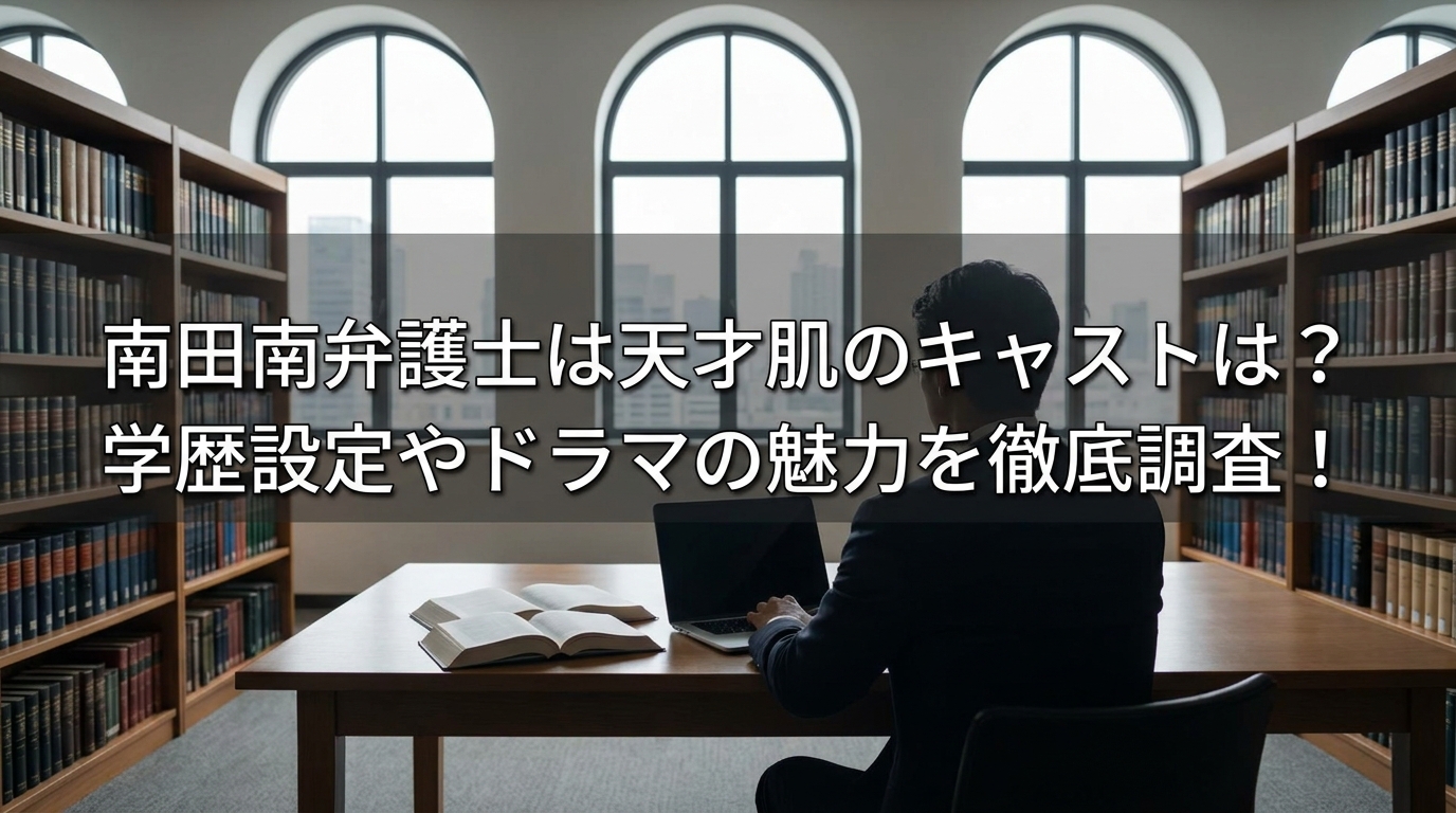 南田南弁護士は天才肌のキャストは？学歴設定やドラマの魅力を徹底調査！