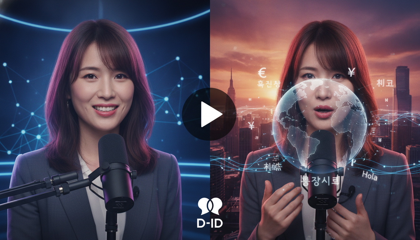 D-IDを使えば自分の動画を多言語で喋らせることは可能です