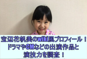 宝辺花帆美のwiki風プロフィール！ドラマやCMなどの出演作品と演技力を調査！